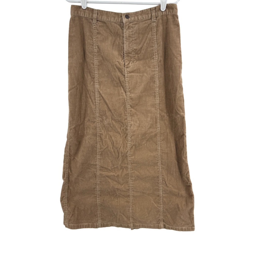 Eddie Bauer Beige Corduroy Skirt 10 tan maxi ankle length fall winter modest